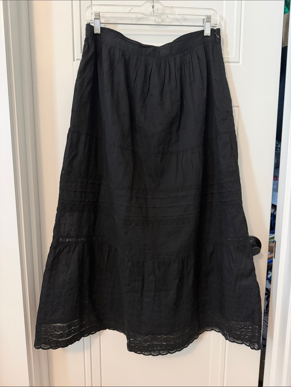 GAP Black Tiered Cotton Blend Women's Skirt